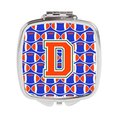 Carolines Treasures Letter D Football Green, Blue and Orange Compact Mirror CJ1083-DSCM